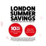 10% off Central London Hotels